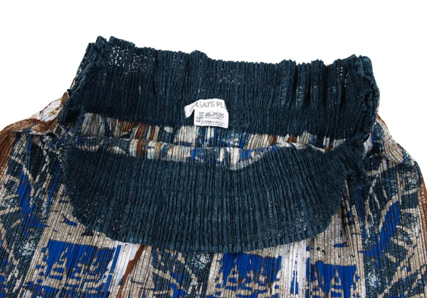 PLEATS PLEASE Lace Switching Graphic Printed Skirt K-162683_005