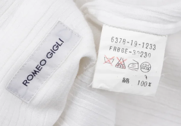 【新品タグ付】ROMEO GIGLI 変形ケープブラウス 長袖シャツ ホワイト白 新品タグ付】ROMEO GIGLI 変形ケープブラウス 長袖シャツ