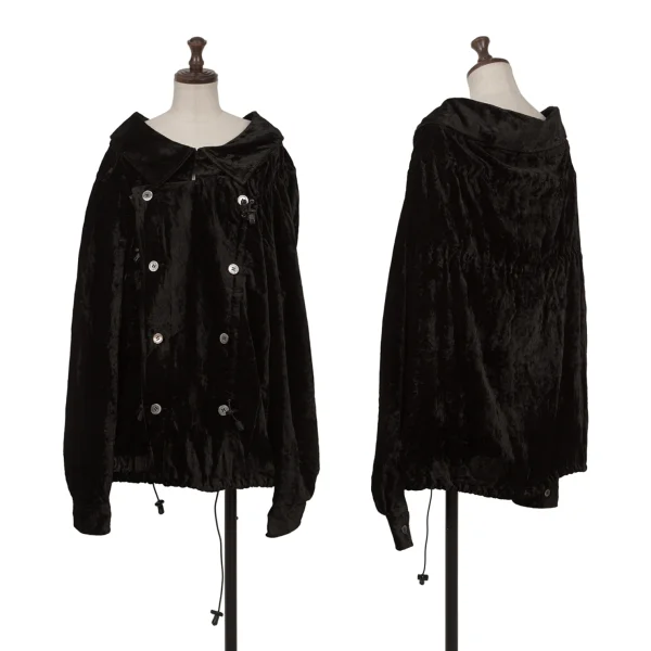JUNYA WATANABE COMME des GARCONS Velour Drawcord Shirring Jacket Black S K-162690_001