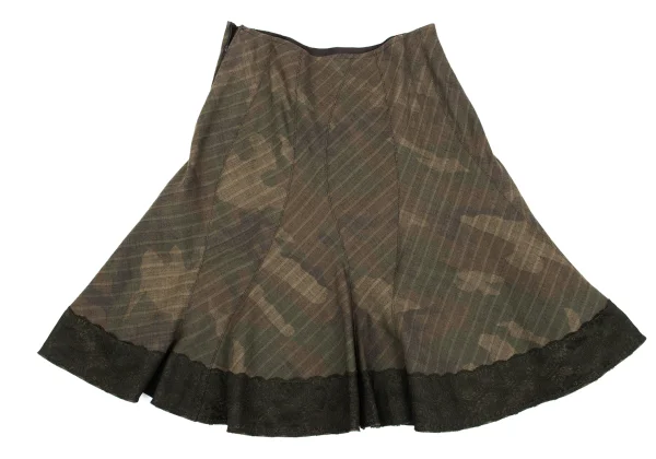 JUNYA WATANABE COMME des GARCONS Camouflage Hem Lace Patch Skirt K-162695_010
