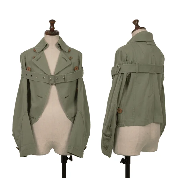 JUNYA WATANABE COMME des GARCONS Cut Off Belted Short Jacket Khaki SS K-162700_001