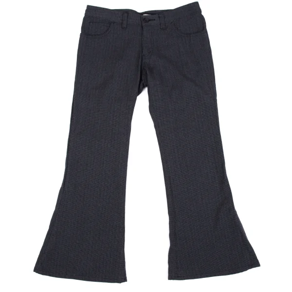 JUNYA WATANABE COMME des GARCONS Wool Striped Flare Pants Navy M K-162701_001