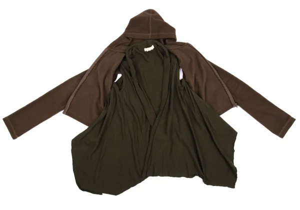COMME des GARCONS Fleece Docking Design Zip Hoodie K-162706_009