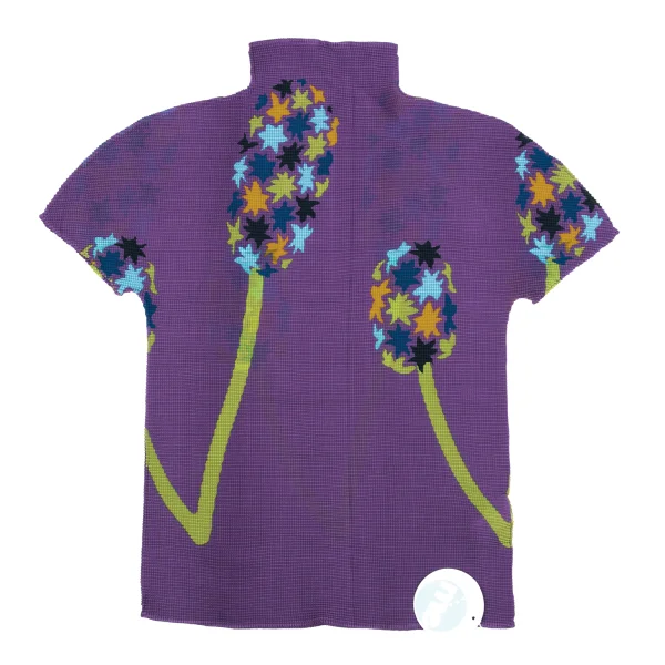 ISSEY MIYAKE me Graphic Printed Stretch Pleats High Neck T-shirt K-162711_002