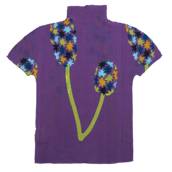 ISSEY MIYAKE me Graphic Printed Stretch Pleats High Neck T-shirt K-162711_008
