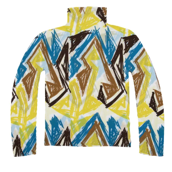 ISSEY MIYAKE me Graffiti Printed Stretch Pleats High Neck T-shirt K-162713_002