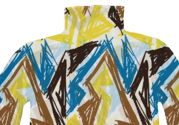ISSEY MIYAKE me Graffiti Printed Stretch Pleats High Neck T-shirt K-162713_003