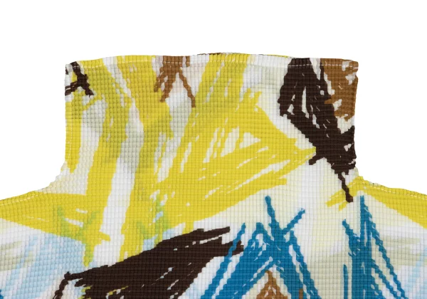 ISSEY MIYAKE me Graffiti Printed Stretch Pleats High Neck T-shirt K-162713_004