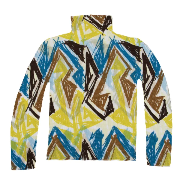 ISSEY MIYAKE me Graffiti Printed Stretch Pleats High Neck T-shirt K-162713_009
