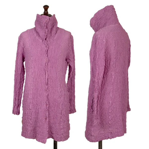 ISSEY MIYAKE me Wrinkled Pleats High Neck Shirt Purple Free K-162719_001