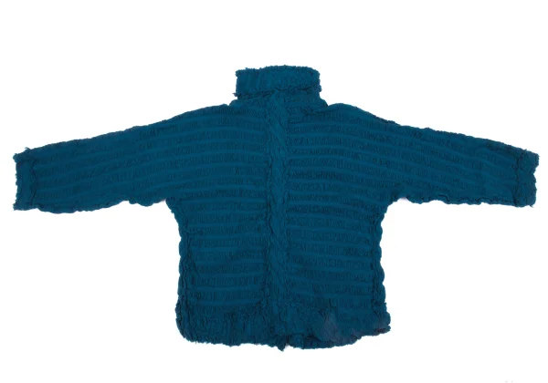 ISSEY MIYAKE me Fulling Cutting Gather Striped High Neck Jacket K-162724_007