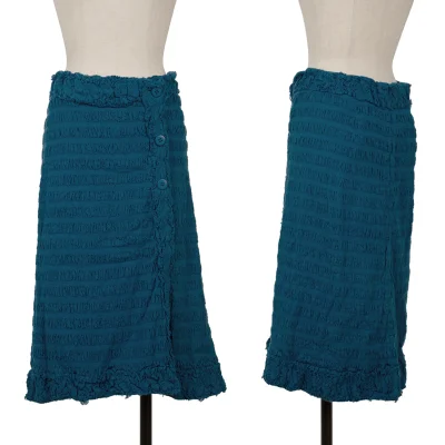 ISSEY MIYAKE me Fulling Cutting Gather Striped Wrap Skirt
