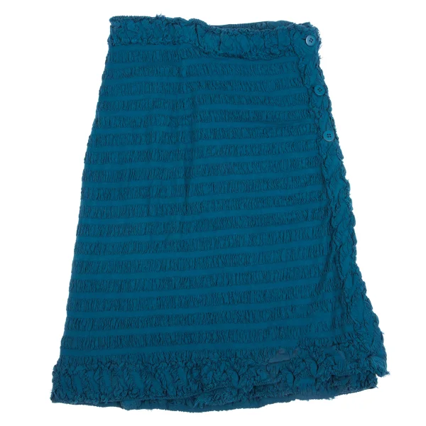 ISSEY MIYAKE me Fulling Cutting Gather Striped Wrap Skirt K-162725_002