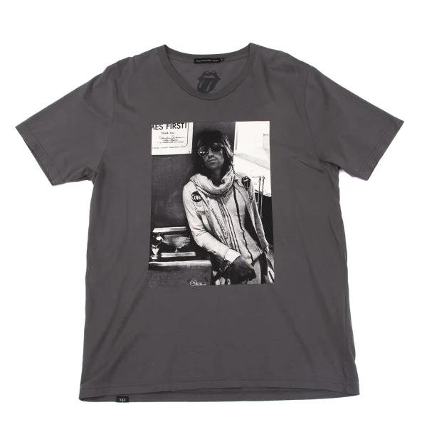 THEE HYSTERIC XXX×THE ROLLING STONES Keith Richards Printed T Shirt Charcoal L K-162735_001