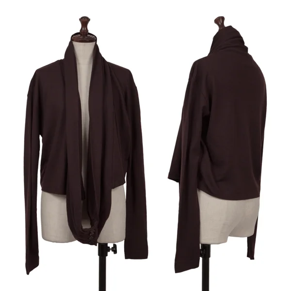 gigli Shawl Collar Knit Cardigan Bordeaux 38M K-162739_001