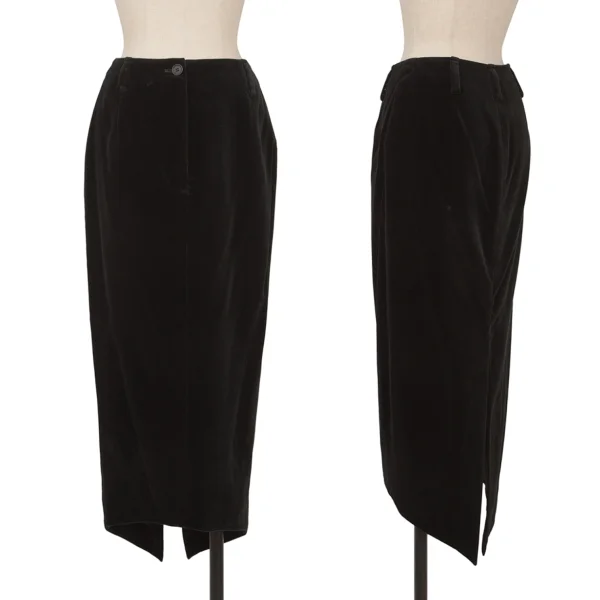 ROMEO GIGLI Cotton Poly Velour Skirt Black S-M K-162742_001