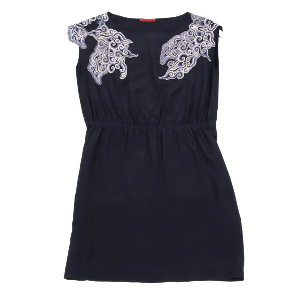 VIVIENNETAM Graphic Patch Silk Sleeveless Tunic K-162746_002