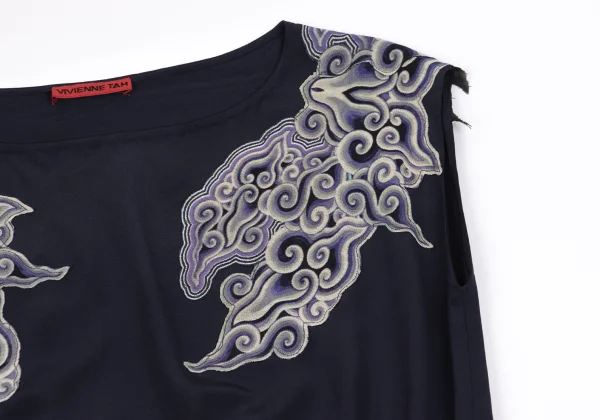 VIVIENNETAM Graphic Patch Silk Sleeveless Tunic K-162746_006