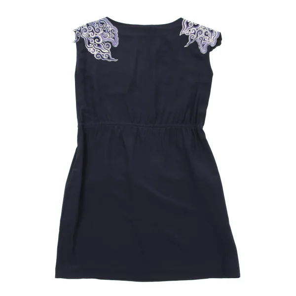 VIVIENNETAM Graphic Patch Silk Sleeveless Tunic K-162746_011
