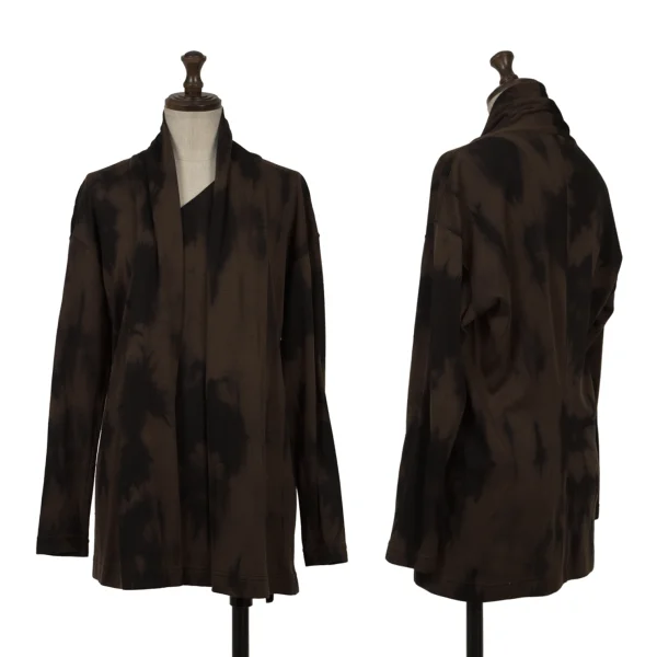 イッセイミヤケペルマネンテISSEY MIYAKE PERMANENTE ウール変形ネックカットソー 茶黒M