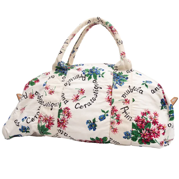 tricot COMME des GARCONS Floral Printed Canvas Bag Ivory  K-162757_001