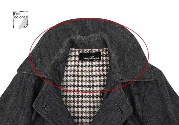 tricot COMME des GARCONS Check Lining Denim Double Jacket K-162766_005
