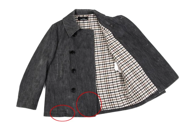 tricot COMME des GARCONS Check Lining Denim Double Jacket K-162766_012