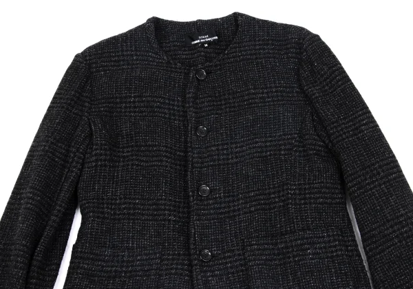 tricot COMME des GARCONS Washed Houndstooth Collarless Jacket K-162767_003