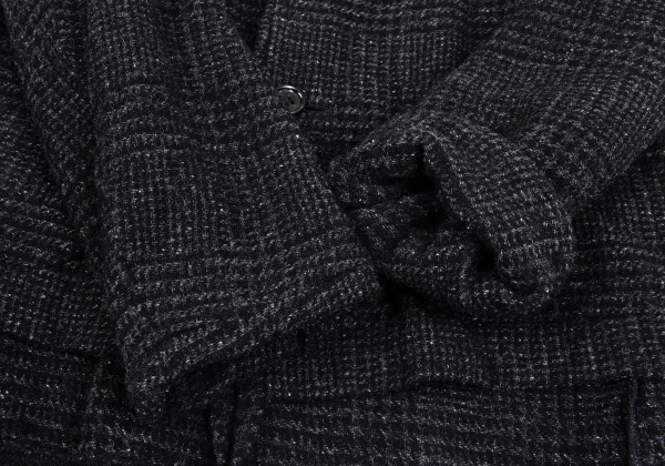 tricot COMME des GARCONS Washed Houndstooth Collarless Jacket K-162767_006