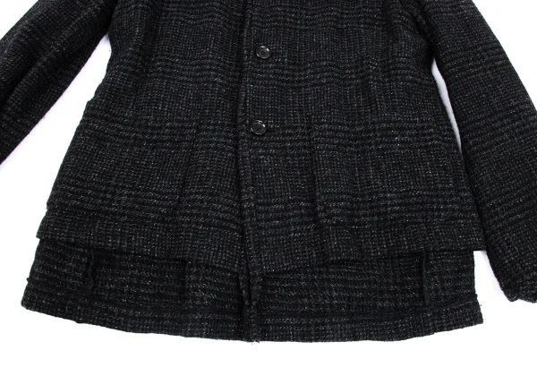 tricot COMME des GARCONS Washed Houndstooth Collarless Jacket K-162767_007