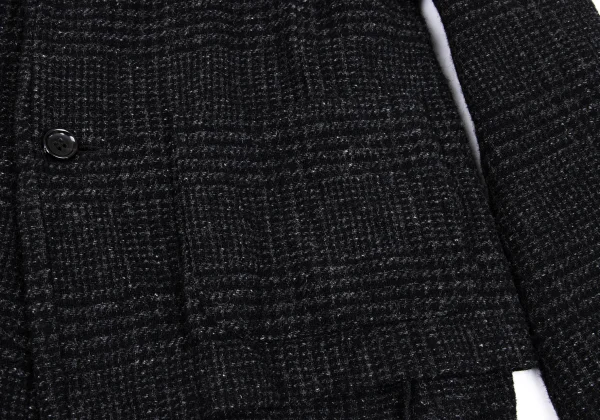 tricot COMME des GARCONS Washed Houndstooth Collarless Jacket K-162767_008