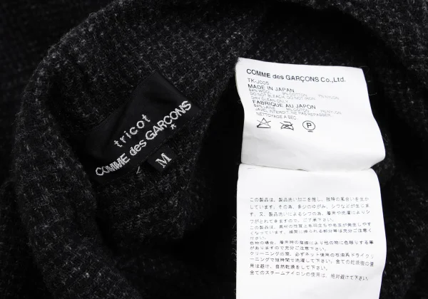 tricot COMME des GARCONS Washed Houndstooth Collarless Jacket K-162767_013