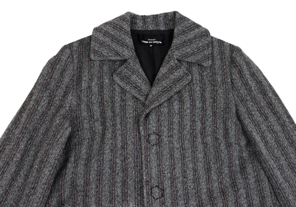 tricot COMME des GARCONS Color Stripe Wool Snap Button Long Jacket K-162768_003