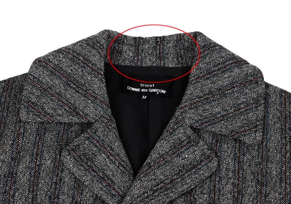tricot COMME des GARCONS Color Stripe Wool Snap Button Long Jacket K-162768_004