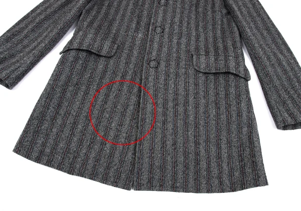 tricot COMME des GARCONS Color Stripe Wool Snap Button Long Jacket K-162768_010