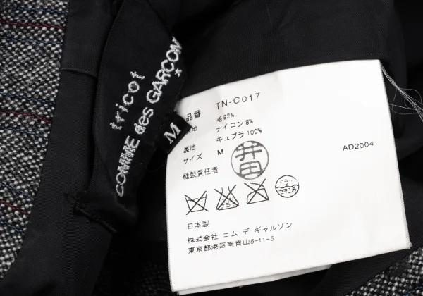 tricot COMME des GARCONS Color Stripe Wool Snap Button Long Jacket K-162768_019