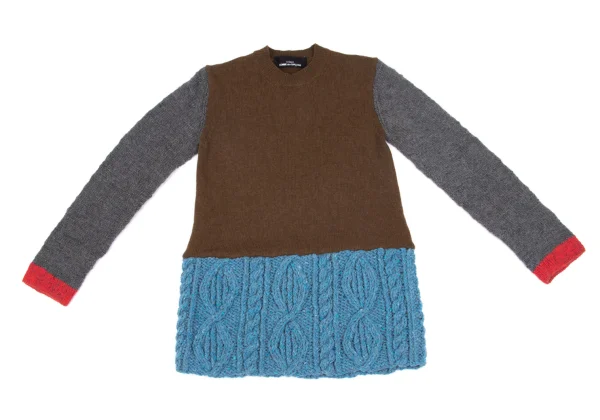 tricot COMME des GARCONS Silk Blended Switching Knit Sweater K-162773_002