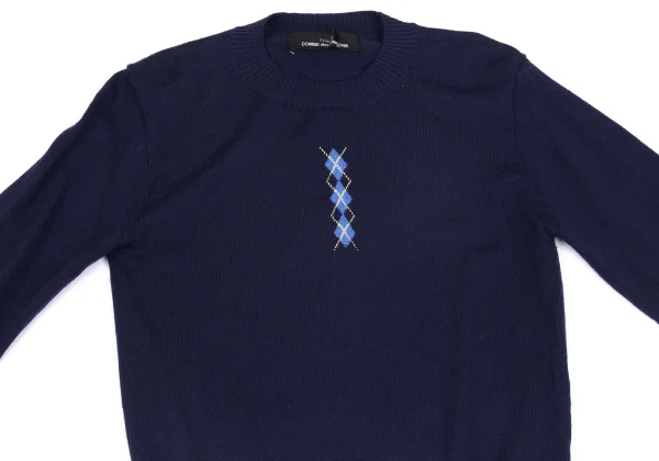 tricot COMME des GARCONS One Point Argyle Knit Sweater K-162774_003
