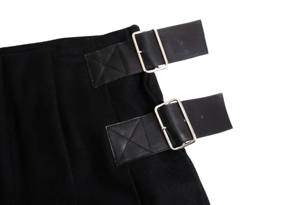 tricot COMME des GARCONS Leather Belt Wool Pleated Skirt K-162778_004