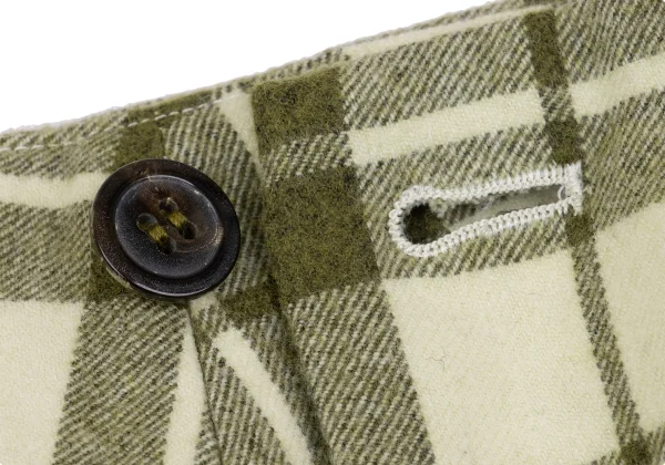 tricot COMME des GARCONS Leather Belt Wool Check Wrap Skirt K-162779_010