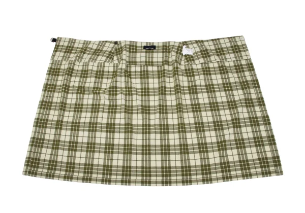 tricot COMME des GARCONS Leather Belt Wool Check Wrap Skirt K-162779_011