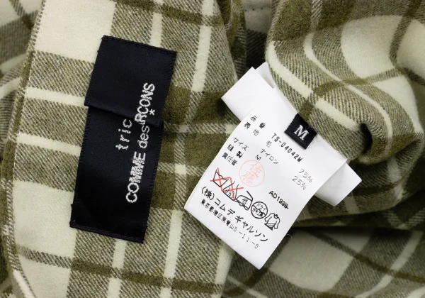 tricot COMME des GARCONS Leather Belt Wool Check Wrap Skirt K-162779_016
