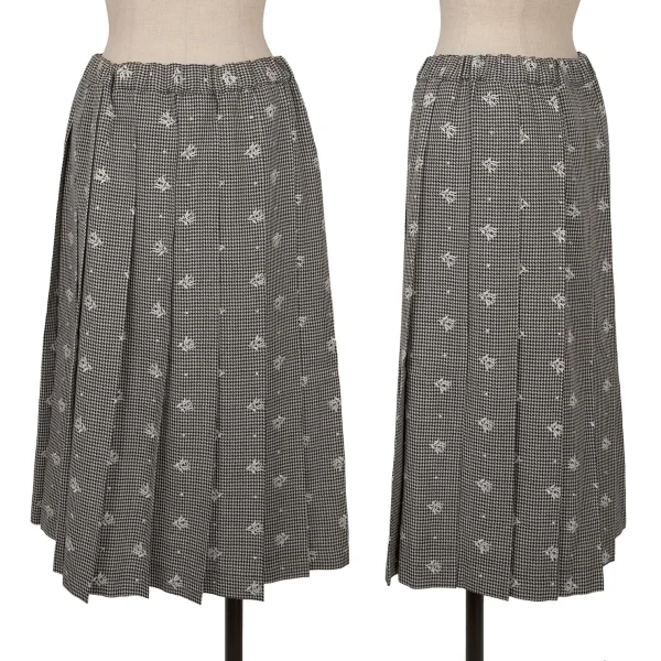 robe de chambre COMME des GARCONS Floral Houndstooth Skirt White,Black S-M K-162784_001