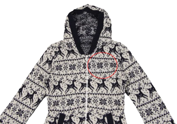 JUNYA WATANABE COMME des GARCONS Nordic Wool Knit Hooded Jacket K-162786_003