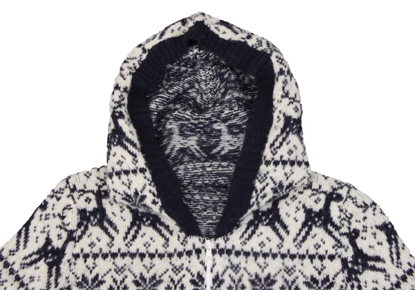 JUNYA WATANABE COMME des GARCONS Nordic Wool Knit Hooded Jacket K-162786_005