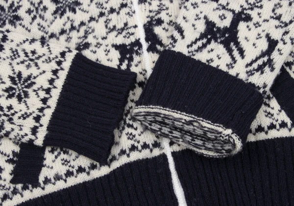 JUNYA WATANABE COMME des GARCONS Nordic Wool Knit Hooded Jacket K-162786_008