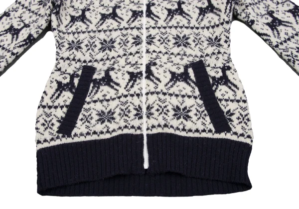 JUNYA WATANABE COMME des GARCONS Nordic Wool Knit Hooded Jacket K-162786_009