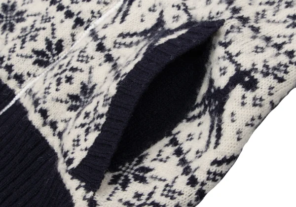 JUNYA WATANABE COMME des GARCONS Nordic Wool Knit Hooded Jacket K-162786_010