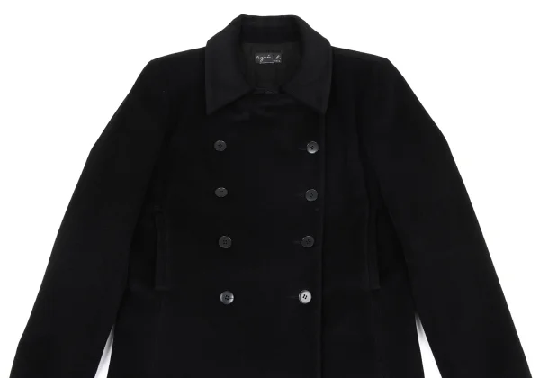 agnes b. Wool Angola Double Breasted Coat K-162787_003
