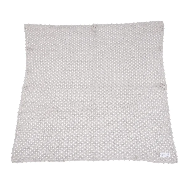 agnes b. Openwork Check Knitting Scarf Grey  K-162790_001